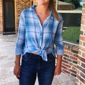 Nordstrom blue plaid Flannel